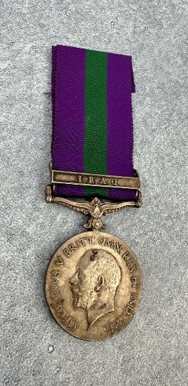 Named DVR Silver Iraq George IV Service Medal