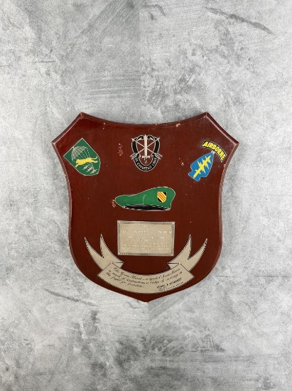 Vietnam War Special Forces Presentation Plaque