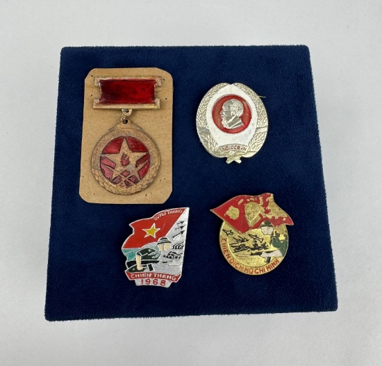Collection of Russian Vietnam War Pins Medals