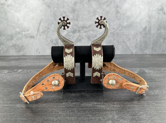 Silver Overlay Montana Cowboy Spurs