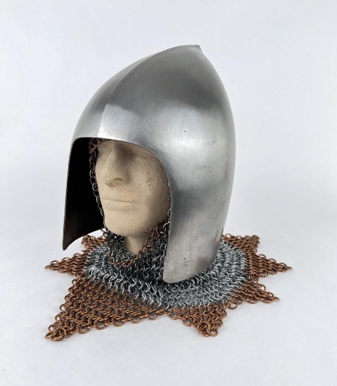 Steel Medieval Helmet and Chain Mail LARP