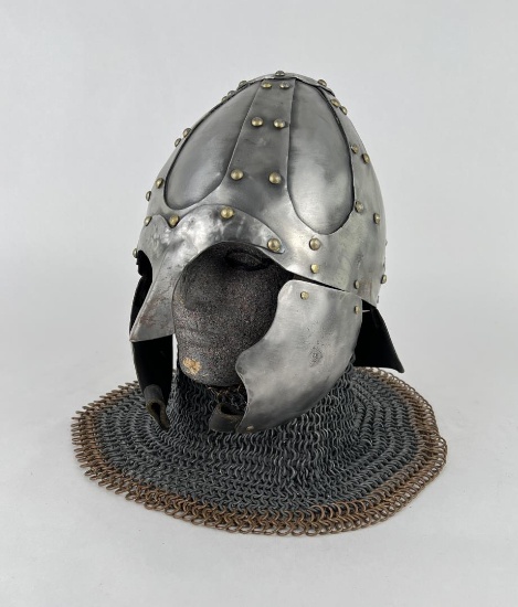 Viking Medieval Steel Helmet and Chain Mail LARP