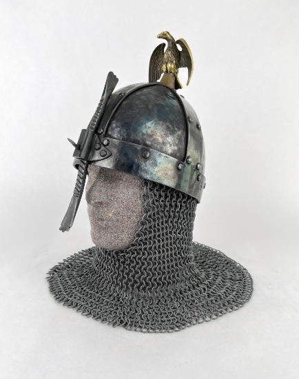 Steel Medieval Helmet and Chain Mail LARP