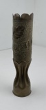1918 Trench Art Shell Vase French Chateau Thierry