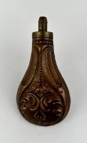 Antique Civil War Era Brass Copper Powder Flask