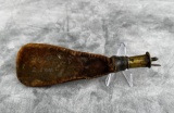Antique Leather Powder Flask Shot Bag