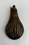 Antique Civil War Era Brass Powder Flask