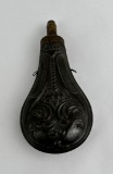 Antique Civil War Era Brass Powder Flask