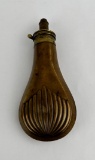 Antique Civil War Era Brass Powder Flask