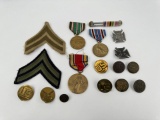 WW2 US Army Pins Ribbons Medals