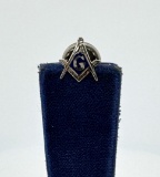 14k White Gold Masonic Pin