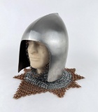 Steel Medieval Helmet and Chain Mail LARP