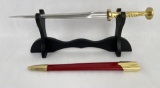Brass Handled Rondel Dagger Short Sword
