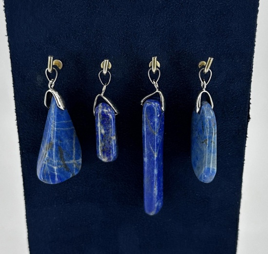 Lapis Lazuli Sterling Silver Necklace Pendants