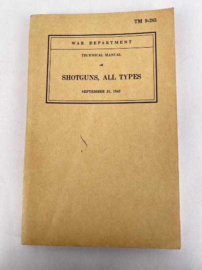 WW2 TM 9-285 Shotguns All Types