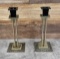 Arts & Crafts Hammered Aluminum Candlesticks