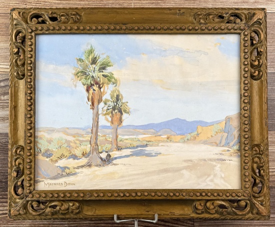 Maynard Dixon Gouache Palm Desert Painting