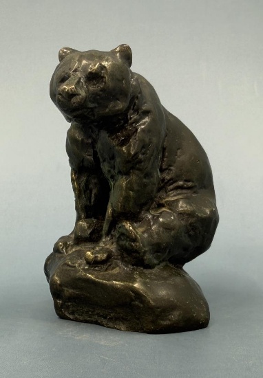 Philip R Goodwin Seated Bear Bronze