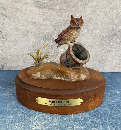 Harvey Rattey Screech Owl Bronze
