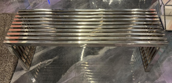 Chrome Steel Gridiron Slat Bench