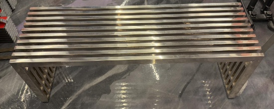 Chrome Steel Gridiron Slat Bench