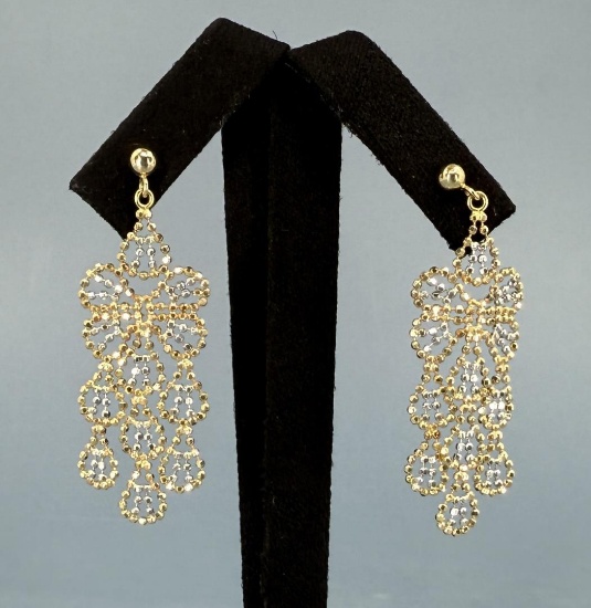14k White and Yellow Gold Earrings