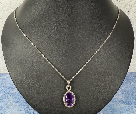 Sterling Silver Amethyst Necklace