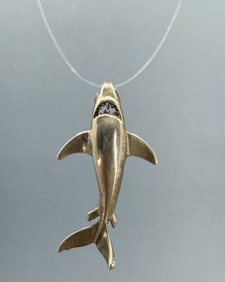 Sterling Silver Shark Pendant