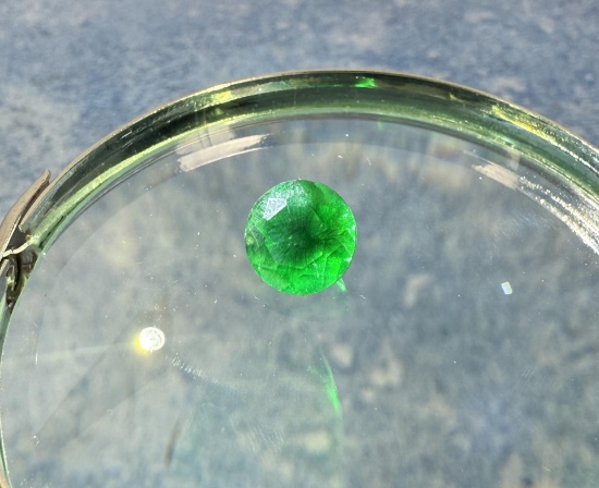 3.69ct Dyed Green Quartz Gemstone GIA Cert