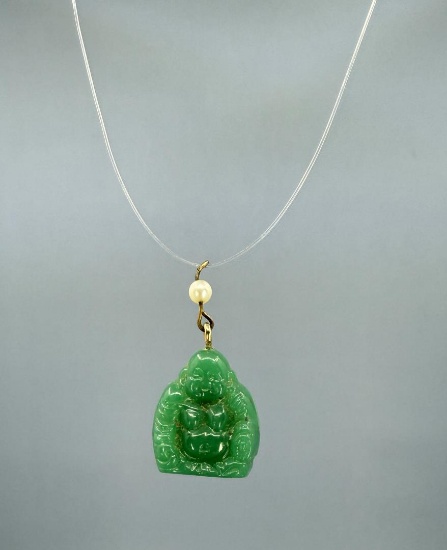 Antique Chinese Peking Glass Buddha Pendant