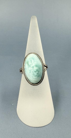 Sterling Silver Larimar Ring