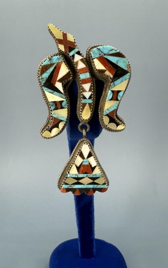 Brown Zuni Inlaid Thunderbird Brooch