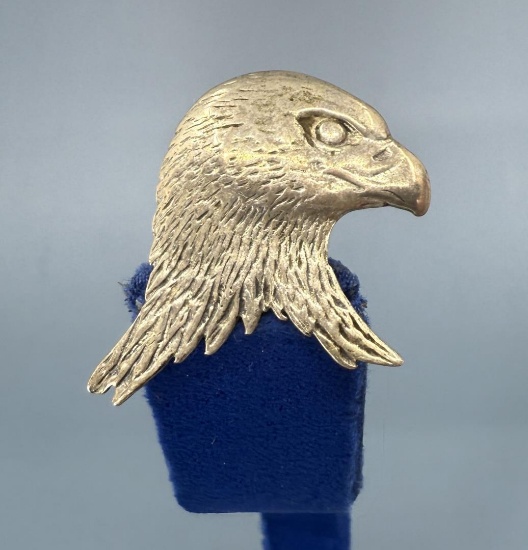 Sterling Silver Eagle Head Brooch
