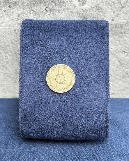 1938 Cuba 1 Centavo Silver Coin