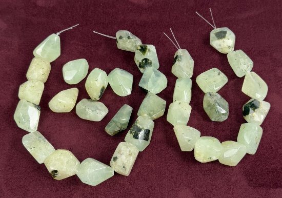 Gold Prehnite and Epidote Beads