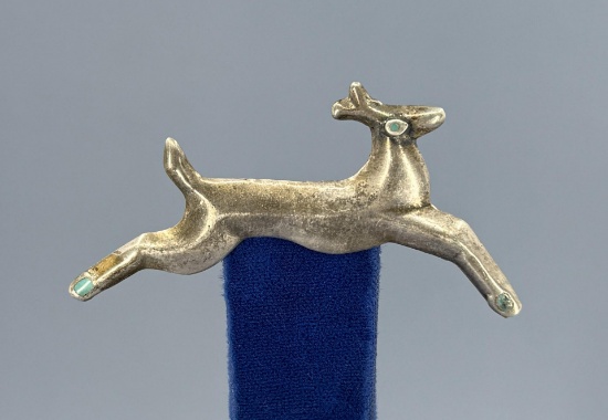 Tufa Navajo Sterling Silver Deer Brooch