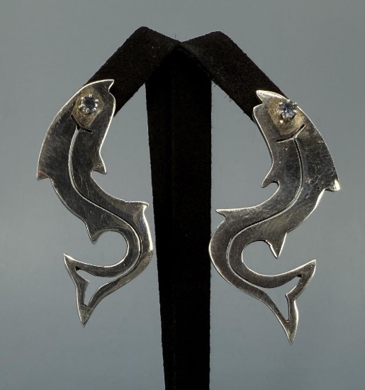 Taxco Mexico Sterling Silver Fish Earrings