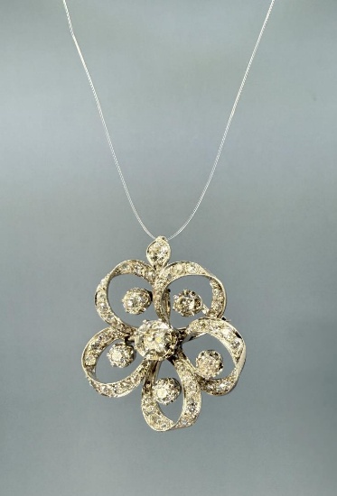 Art Deco 14k Gold Diamond & Platinum Brooch