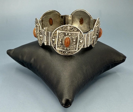 Palestine Sterling Silver Goldstone Bracelet