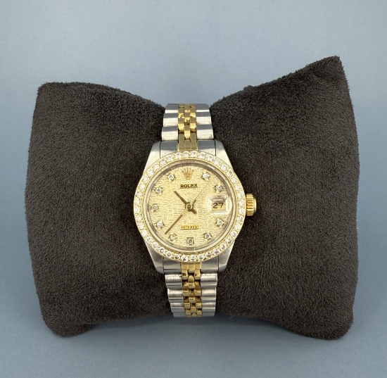 Rolex 69173 Diamond Bezel Dial Datejust Watch