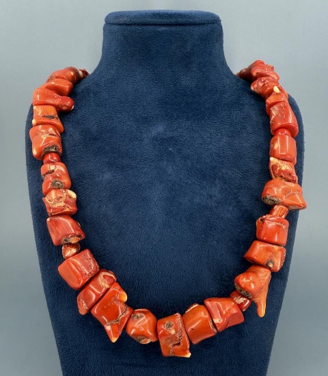 Southwest Chunky Red Coral Necklace