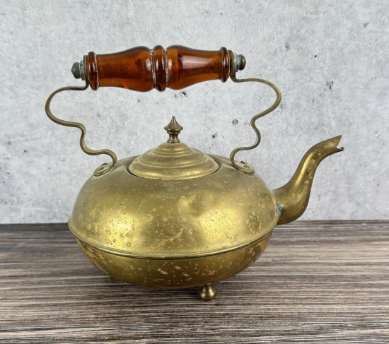 Antique Brass Tea Kettle