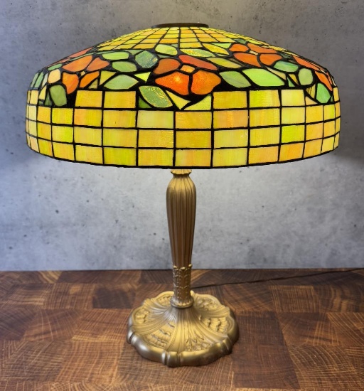 Arts & Crafts Miller Stained Glass Table Lamp