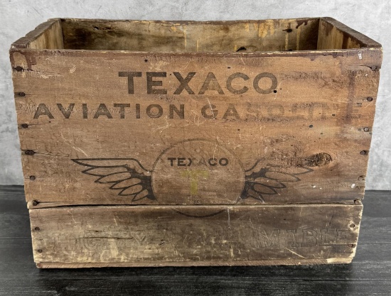 Texaco Aviation Gasoline Wood Crate