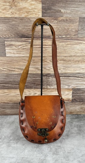 1960s Hippie Bohemian Leather Purse