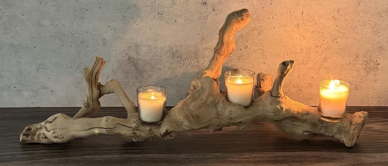 Grapewood Votive Candle Centerpiece
