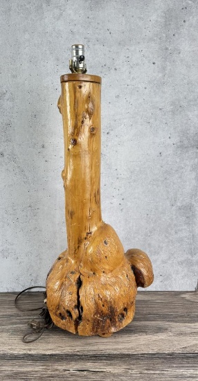 Montana Rustic Burl Lodgepole Lamp