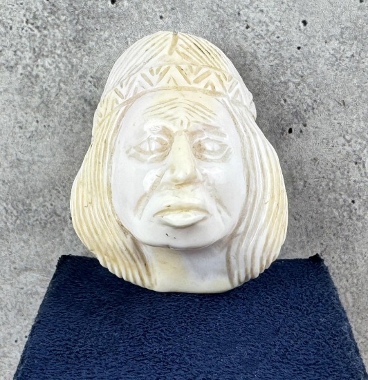Carved Shell Indian Head