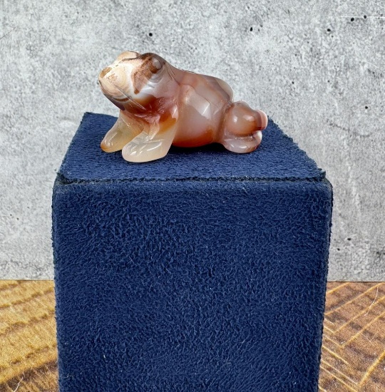 Carved Agate Frog
