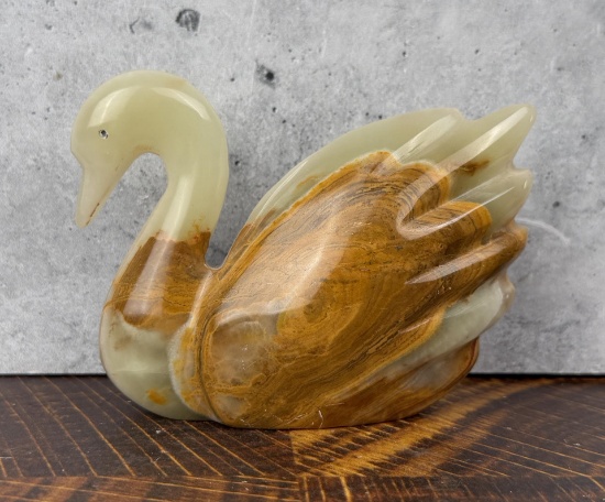 Carved Onyx Swan